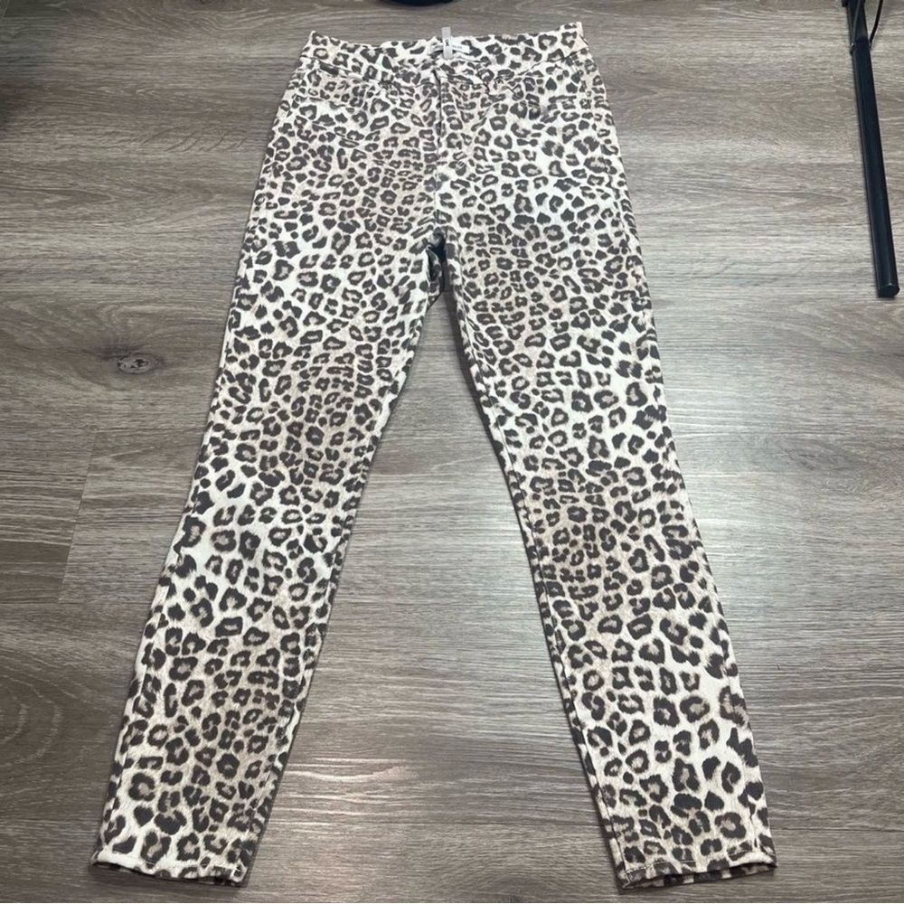 Good American Animal Print Cropped Pants